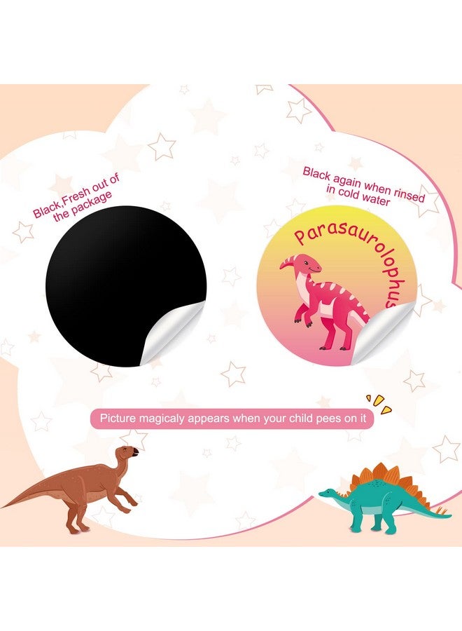 24 Pcs Potty Training Stickers Potty Stickers Reusable Potty Training Reveal Stickers Potty Training Seat Stickers Color Changing Sticker Toilet Targets For Potty Training (Dinosaur)