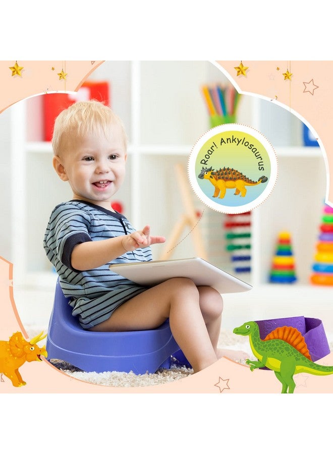 24 Pcs Potty Training Stickers Potty Stickers Reusable Potty Training Reveal Stickers Potty Training Seat Stickers Color Changing Sticker Toilet Targets For Potty Training (Dinosaur)