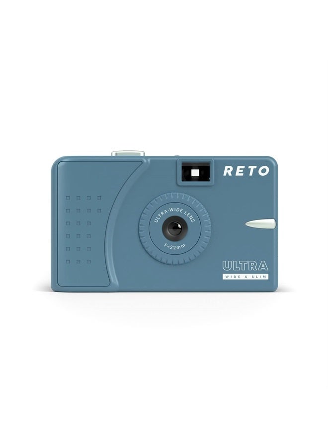 Ultra Wide and Slim 35mm Reusable Daylight Film Camera - 22mm Wide Lens, Focus Free, Light Weight, Easy to Use (Teal)