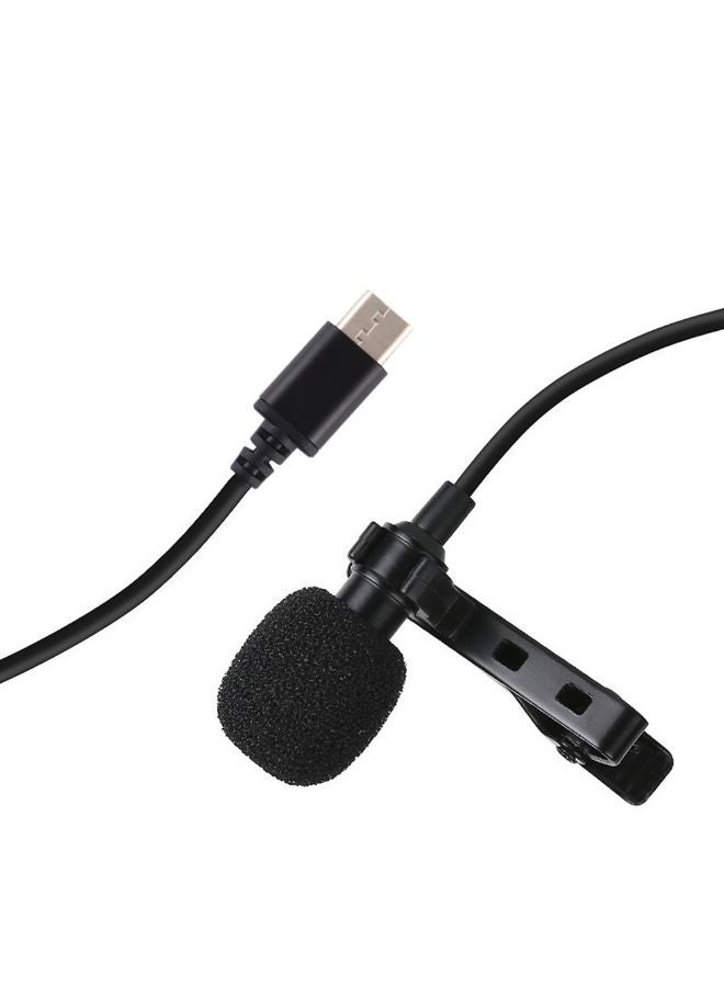 Portable Type-C Port Clip On Microphone DD1762 Black