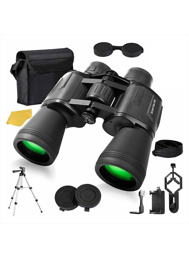 12x50 HD Full Size Binoculars for Adults with Photography Kit - Smartphone Adapter Universal Tripod Carrying Bag & Strap for Bird Watching Hunting Stargazing Sporting & Sightseeing