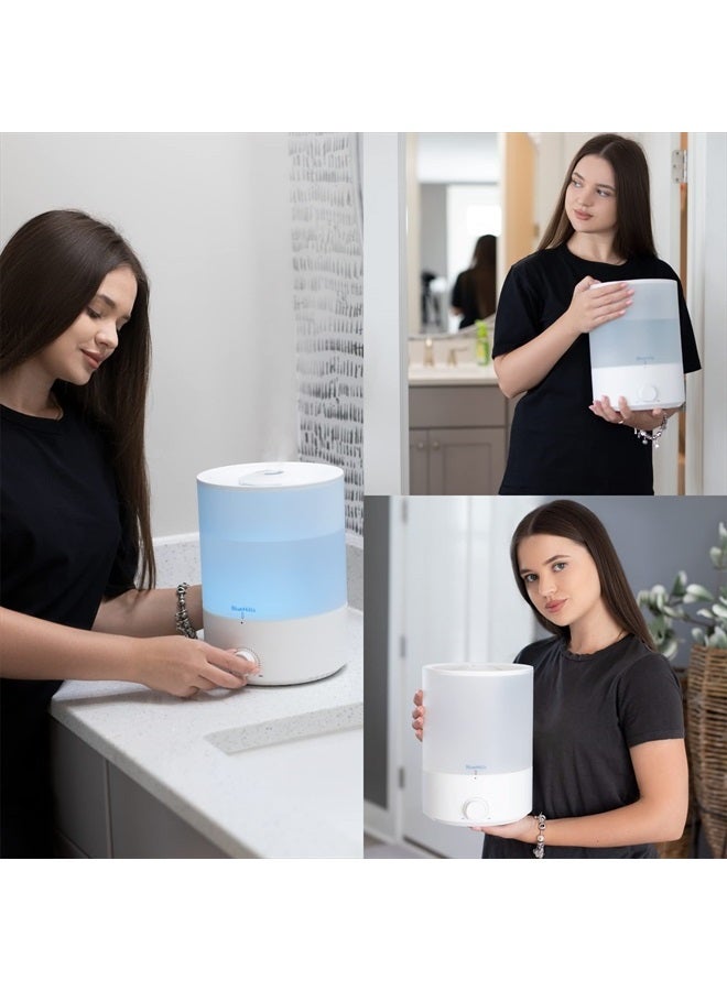 Premium 4000 ml XL Essential Oil Diffuser 4L 4 Liter 70 Hour Run Humidifier Aromatherapy 1 Gallon Big Capacity High Mist Output for Large Room Home Mood Lights WhiteE401