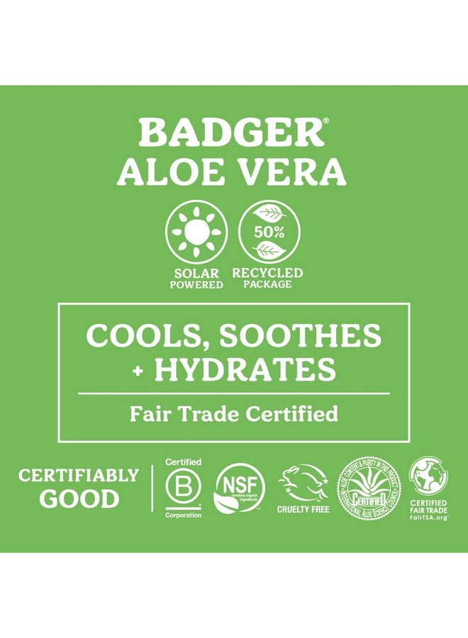 Aloe Vera Gel For Sunburn Relief Fair Trade & Organic After Sun Care Pure Cooling Soothing Aloe Vera Gel For Face & Skin Hypoallergenic & Unscented 4 Fl Oz