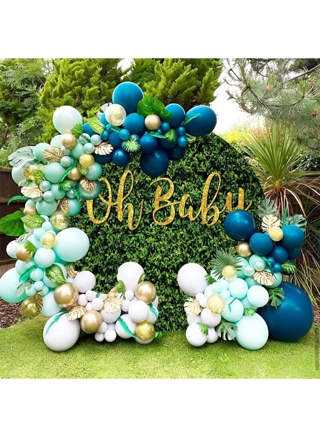 Oh Baby Green Leaves Round Backdrop Cover Greenery Backdrop 7Ft Baby Shower Circle Backdrop Stand Cover Safari Baby Shower Decorations For Boy Girl Green Leaves Backdrop Banner Photo Props