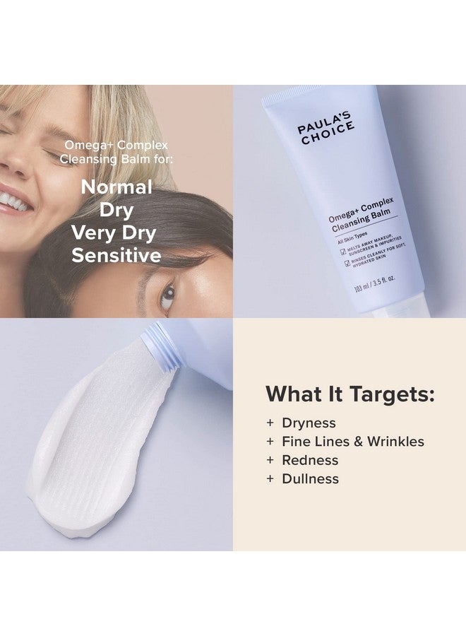 Omega Complex Cleansing Balm Double Cleanse Face Wash & Daily Makeup Remover Suitable For Dry & Sensitive Skin Mineral Oilfree Parabenfree & Fragrancefree 3.5 Fl Oz
