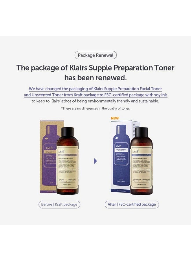 S] Supple Preparation Facial Toner With Hyaluronic Acid Moisturizer Without Paraben And Alcohol 180Ml 6.08Oz Korean Skin Care Hydrating Toner For Face Sensitive Skin Toner (180Ml 6.08 Fl Oz)