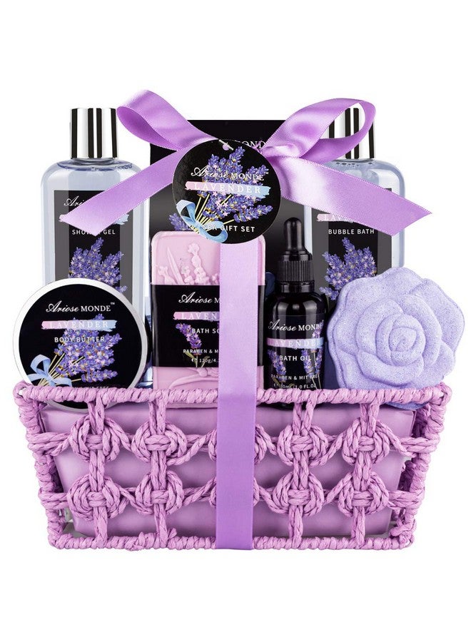 Spa Bath Gift Basket Set Lavender Home Spa Gift For Women With Shower Gel Bubble Bath Body Butter Bath Salt Bath Bomb Bath Oil Bath Soapgift Idea For Mother Girlfriend Wife