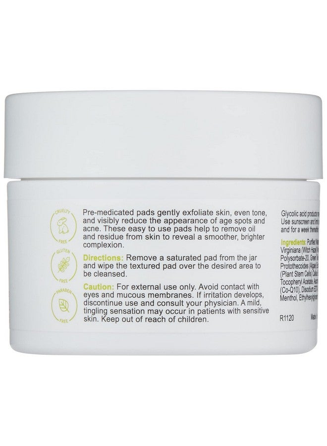 Glycolix Elite Glycolic Acid Resurfacing Peel Pads Medical Grade Brightening And Exfoliating Treatment Travel Friendly Pads 60 Ct.