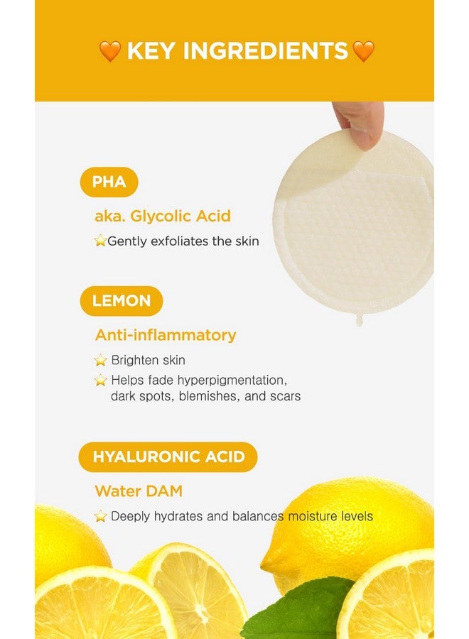 Biopeel Gauze Peeling Pads (Lemon 30 Pads) Exfoliating & Brightening Peeling Pad With Pha & Lemon & Lemongrass Korean Skin Care