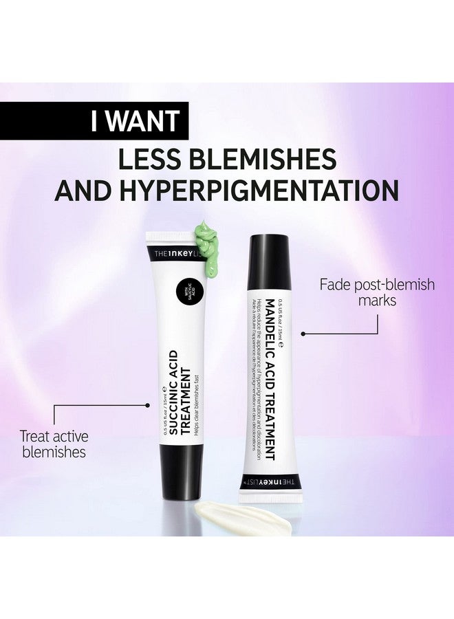 Succinic Acid Acne Treatment Reduce Blemishes And Clear Clogged Pores 1% Salicylic Acid .50 Fl Oz