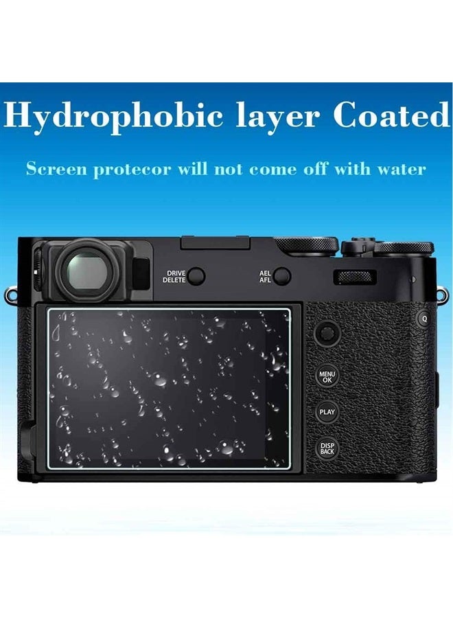Screen Protector for Fujifilm X-T4 X100V Fuji XT4 X-100V Camera [3Pack] with Hot Shoe Cover, 0.3mm 9H Hardness Tempered Glass Cover Anti-Scrach Anti-Fingerprint Anti-Bubble