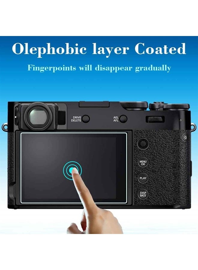 Screen Protector for Fujifilm X-T4 X100V Fuji XT4 X-100V Camera [3Pack] with Hot Shoe Cover, 0.3mm 9H Hardness Tempered Glass Cover Anti-Scrach Anti-Fingerprint Anti-Bubble