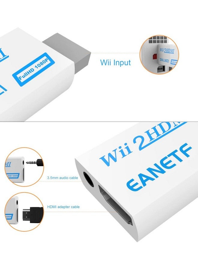 Wii To Hdmi Converter Wii To Hdmi 1080P With 5Ft High Speed Hdmi Cable Wii2 Hdmi Adapter Output Video&Audio With 3.5Mm Jack Audio Support All Wii Display 720P Nts