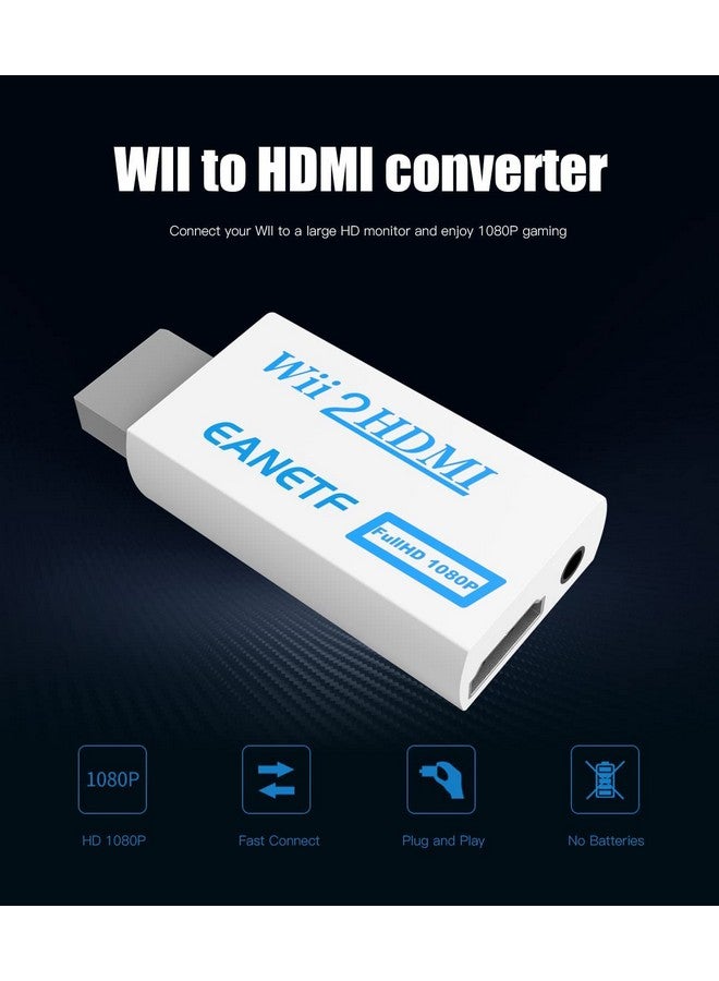 Wii To Hdmi Converter Wii To Hdmi 1080P With 5Ft High Speed Hdmi Cable Wii2 Hdmi Adapter Output Video&Audio With 3.5Mm Jack Audio Support All Wii Display 720P Nts