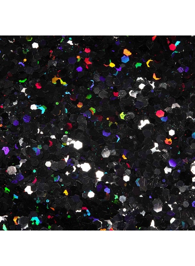 Black Glitter 100G/3.5Oz Holographic Chunky Sequins Cosmetic Craft Glitters Set For Resin Body Hair Face Nail Slime Festival Party Art And More