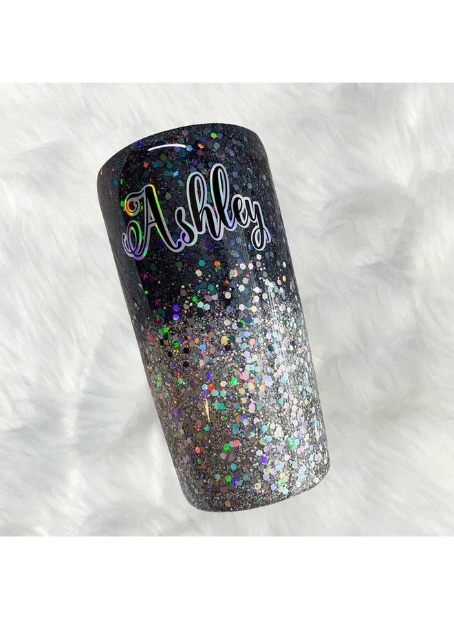 Black Glitter 100G/3.5Oz Holographic Chunky Sequins Cosmetic Craft Glitters Set For Resin Body Hair Face Nail Slime Festival Party Art And More