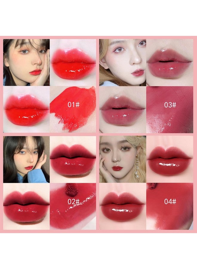 10 Colors Lip Tint Stain Set, Korean Plumping Lip Gloss Watery Lip Stain, Multiuse For Mini Liquid Lipstick & Cheek Tint Long Lasting Vivid Color 02