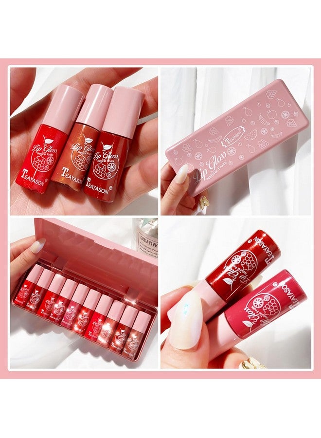 10 Colors Lip Tint Stain Set, Korean Plumping Lip Gloss Watery Lip Stain, Multiuse For Mini Liquid Lipstick & Cheek Tint Long Lasting Vivid Color 02