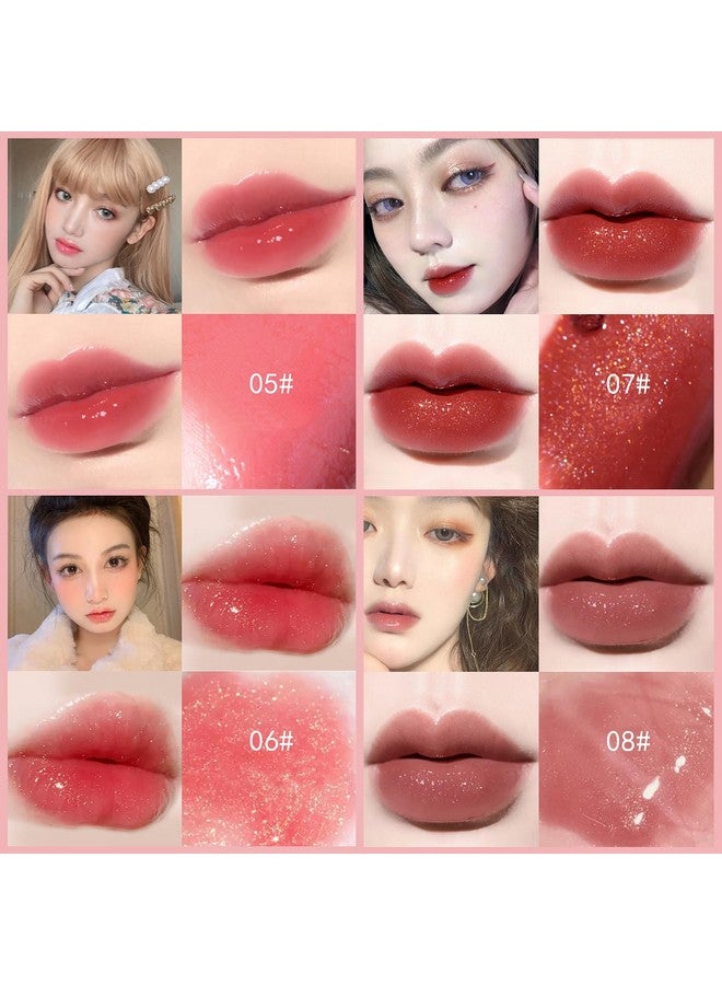 10 Colors Lip Tint Stain Set, Korean Plumping Lip Gloss Watery Lip Stain, Multiuse For Mini Liquid Lipstick & Cheek Tint Long Lasting Vivid Color 02