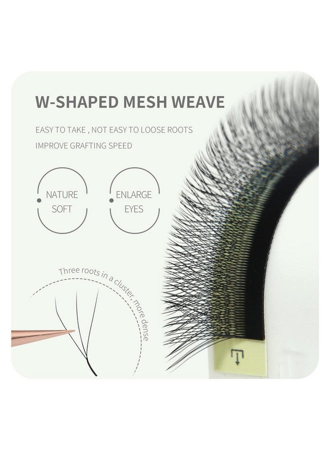 3D Premade Fan W Shape Clover Eyelash Extensions 0.07 D Curl 814Mm Mix Volume Self Fanning W Lash Extensions Makeup Supplies Professional Use(0.07 D, 814Mm Mix)