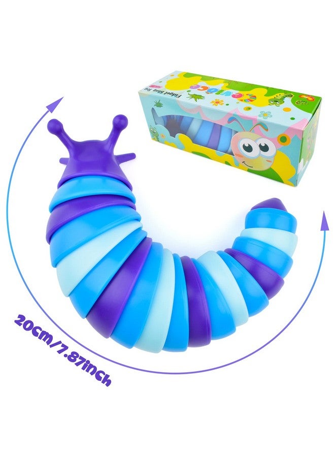 Sensory Slug Fidget Toys Fidget Slug Toys For Adults & Kids Party Favors 1Pc Cute Autism Sensory Toys For Autistic Children Toddler Toys Age 1+ Travel Toys For 1+ Year Old（Blue）