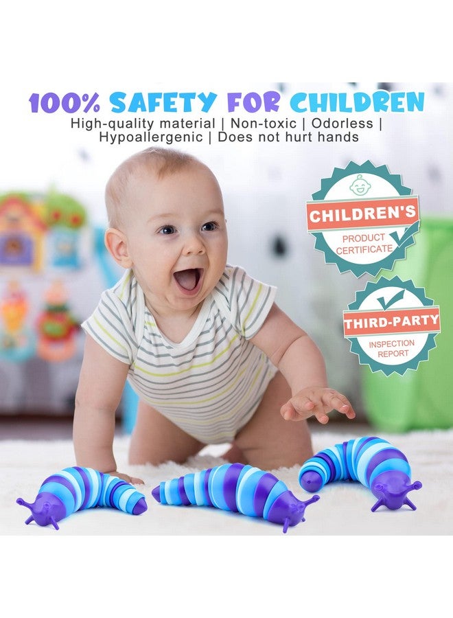 Sensory Slug Fidget Toys Fidget Slug Toys For Adults & Kids Party Favors 1Pc Cute Autism Sensory Toys For Autistic Children Toddler Toys Age 1+ Travel Toys For 1+ Year Old（Blue）