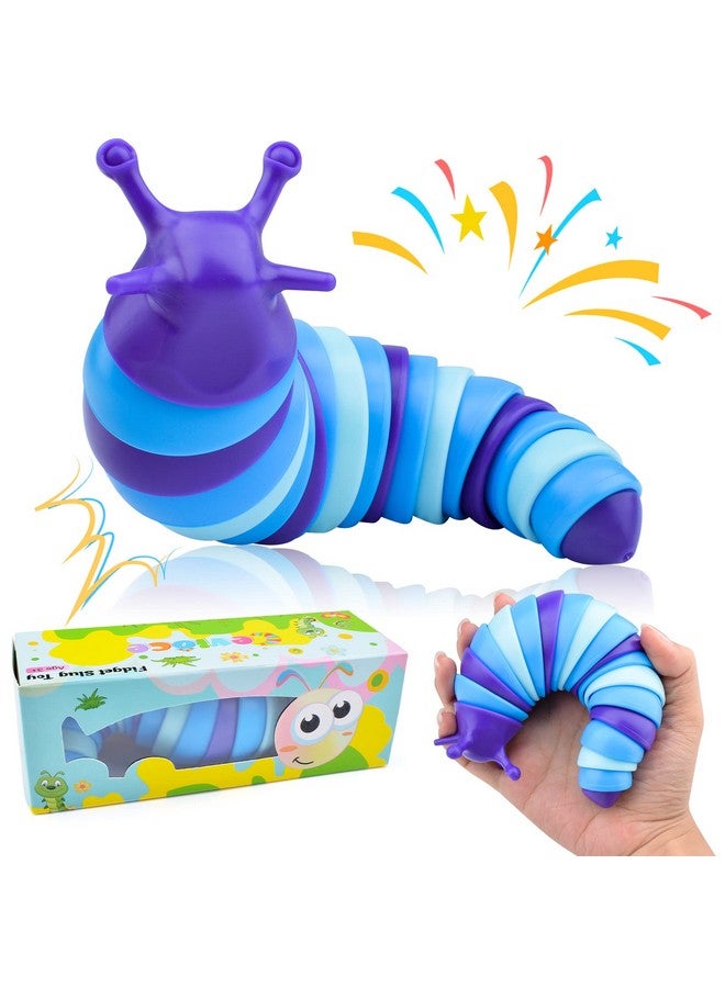 Sensory Slug Fidget Toys Fidget Slug Toys For Adults & Kids Party Favors 1Pc Cute Autism Sensory Toys For Autistic Children Toddler Toys Age 1+ Travel Toys For 1+ Year Old（Blue）