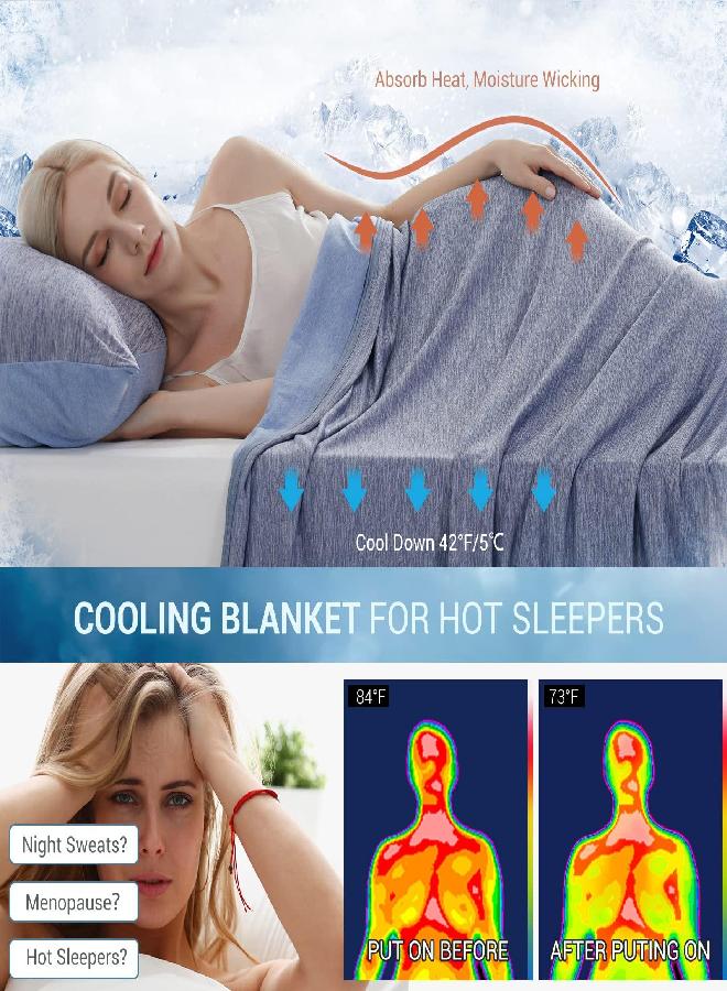 Marchpower Cooling Blanket for Hot Sleepers King Size, Q-Max>0.5 Arc-Chill Cooling Blanket with Double-Sided Design, Japanese Cooling Fiber Absorbs Body Heat, Soft Cold Blanket for Sleeping Summer