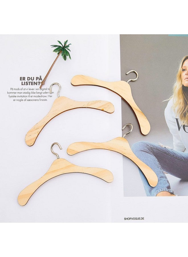 Doll Garment Rack With 10 Pcs Wooden Dolls Clothes Hanger 11.8 Inches Doll Closet Mini Doll Clothes Hangers Doll Wardrobe Furniture Accessories For Dollhouse Supplies