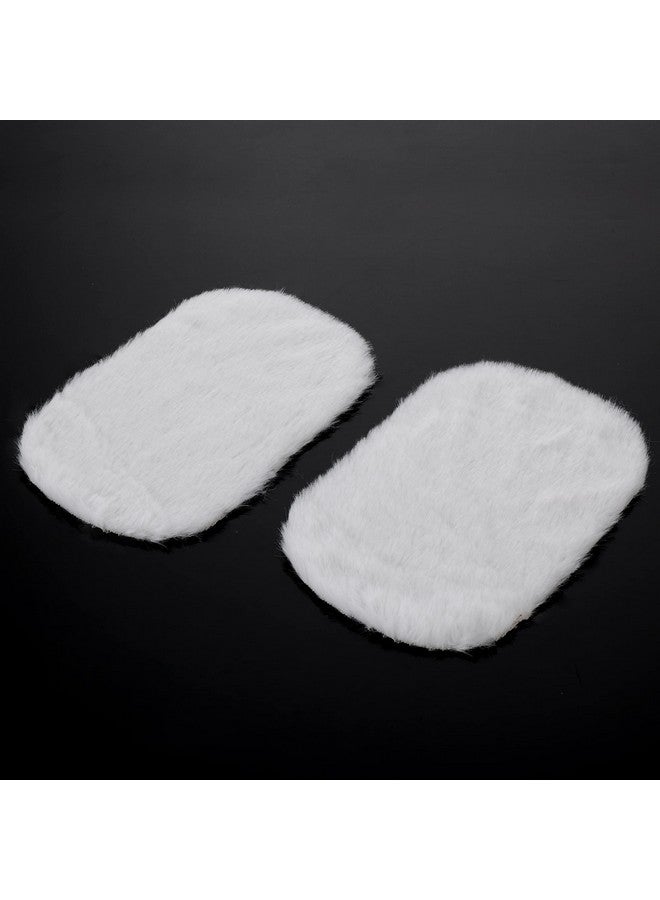 2Pcs Miniature Carpets 1:12 Dollhouse Wool Rug Dolls House White Furry Rugs Mini Furniture Dollhouse Accessories Play Set