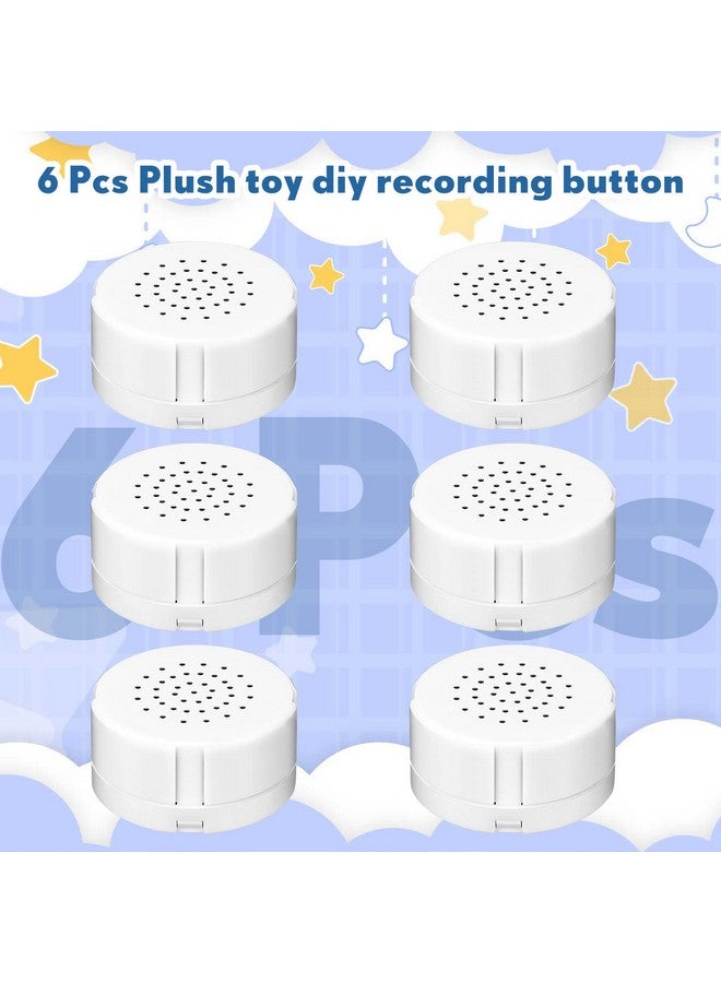 6 Pcs White Sound Recorder Voice Recorder Music For Stuffed Animal Toy Recording Device Recordable Sound Module Record Messages For Plush Toy Doll Stuffed Bear Toy Pillow (60 Seconds)