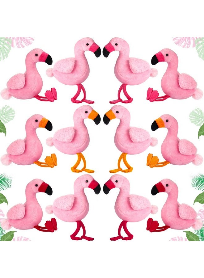 12 Pieces Flamingo Stuffed Animal 5.5 Inch Plush Flamingo Toys For Flamingo Birthday Party Decoration Favors Beach Luau Party Ornaments
