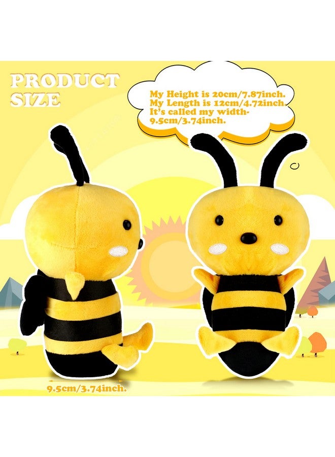 2 Pieces Stuffed Honeybee Toy Bee Movie Plush Bee Stuffed Animal For Honey Bee Decor 1St Birthday Bee Themed Party 7.87 Inches