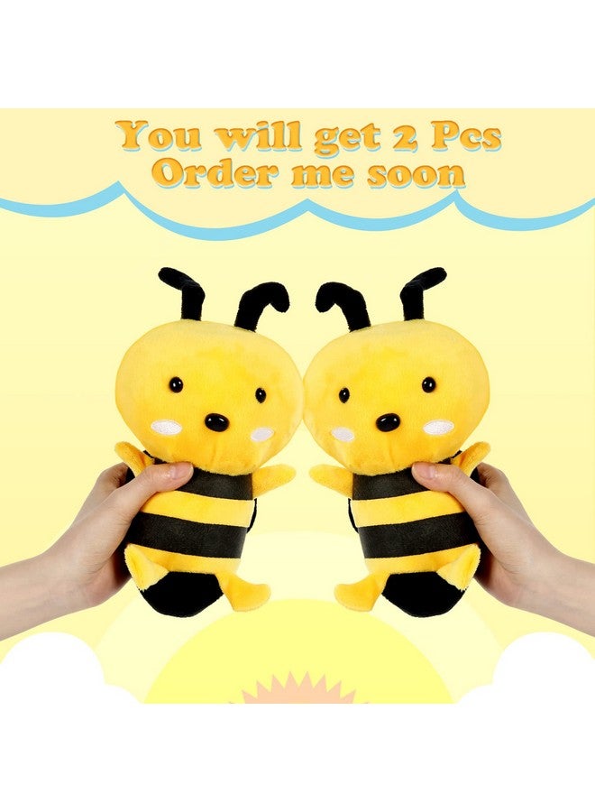 2 Pieces Stuffed Honeybee Toy Bee Movie Plush Bee Stuffed Animal For Honey Bee Decor 1St Birthday Bee Themed Party 7.87 Inches