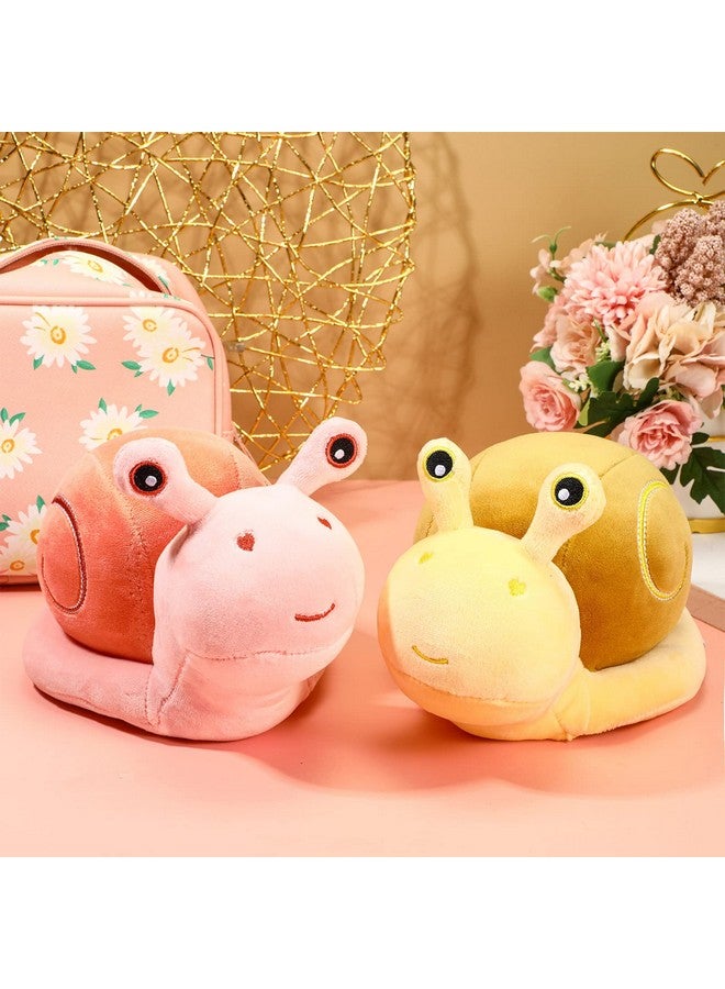 2 Pieces Snail Doll Plush Toy 7.87 Inch Cartoon Lovely Valentine'S Day Birthday Gift Cute Soft Snail Plush Toy Snail Stuffed Animal Toy Kawaii Animal Pillow For Home Decoration Gift (Pink Yellow)