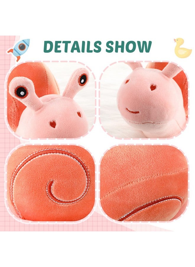 2 Pieces Snail Doll Plush Toy 7.87 Inch Cartoon Lovely Valentine'S Day Birthday Gift Cute Soft Snail Plush Toy Snail Stuffed Animal Toy Kawaii Animal Pillow For Home Decoration Gift (Pink Yellow)