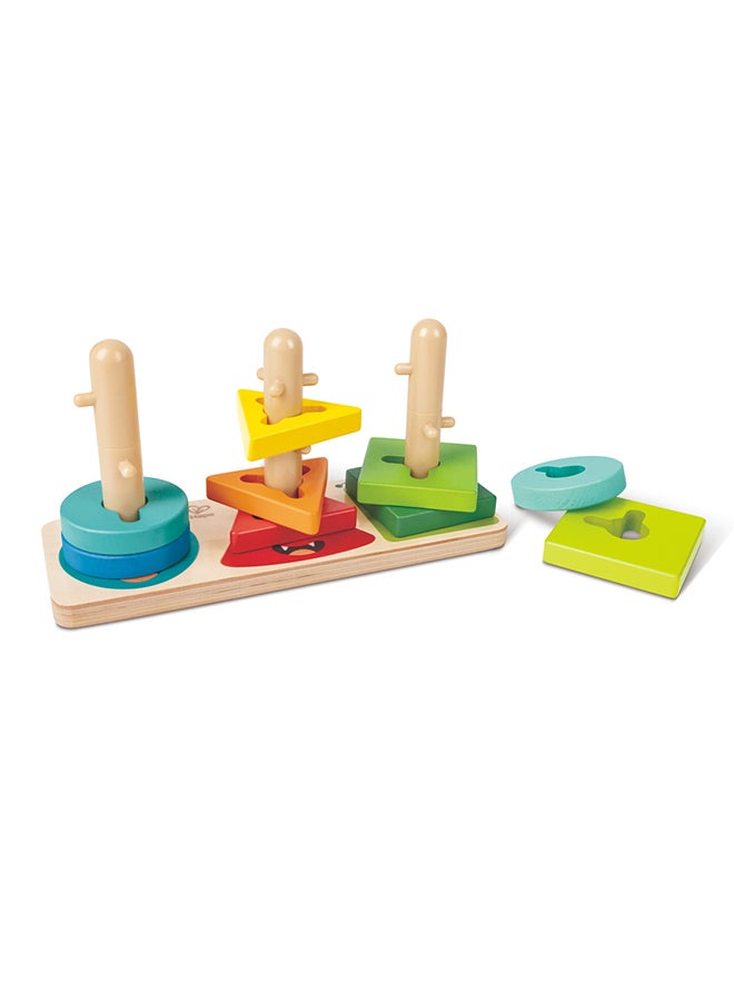 Wooden Monster Twist And Stack Blocks Puzzle 10-Piece
