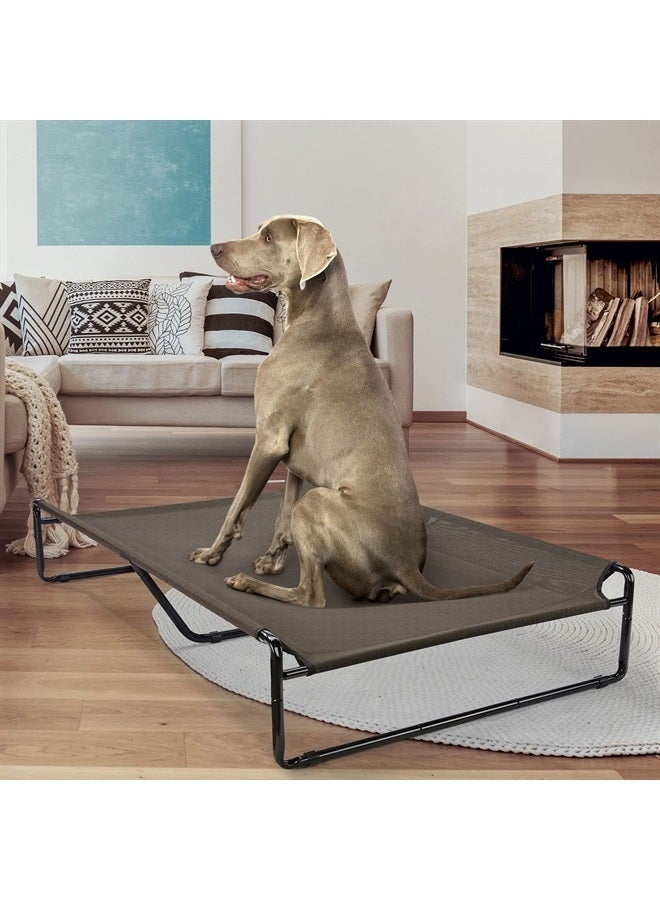 Original Cooling Elevated Dog Bed, Outdoor Raised Dog Cots Bed for Large Dogs, Portable Standing Pet Bed with Washable Breathable Mesh, No-Slip Feet for Indoor Outdoor, XX-Large, Brown, CWC2201