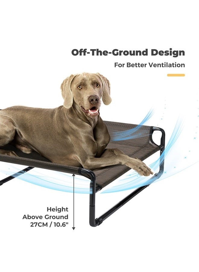Original Cooling Elevated Dog Bed, Outdoor Raised Dog Cots Bed for Large Dogs, Portable Standing Pet Bed with Washable Breathable Mesh, No-Slip Feet for Indoor Outdoor, XX-Large, Brown, CWC2201