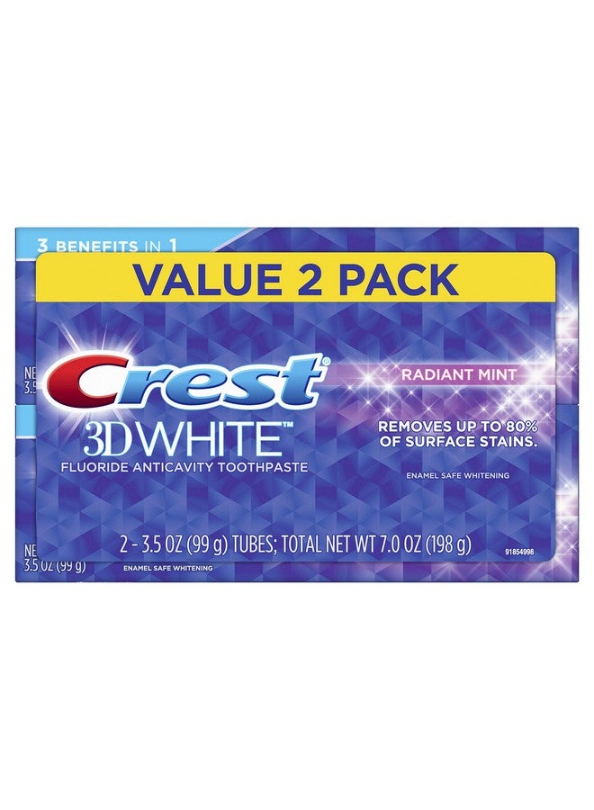 Rest 3D White Whitening Toothpaste Radiant Mint 3.5 Ounce (Pack Of 2)