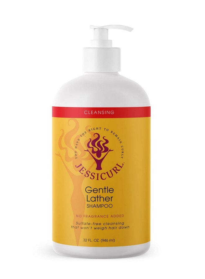 Gentle Lather Shampoo No Fragrance Added 32 Fl Oz. Cleansing Curly Hair Shampoo Vegan Sulfate Free Shampoo