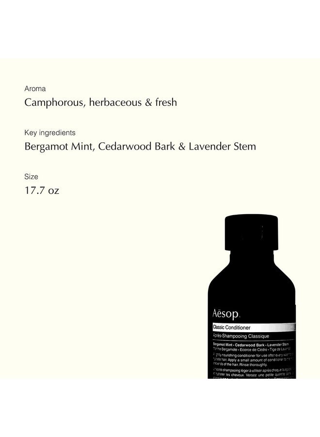 Classic Conditioner ; 17.7 Oz Natural Hair Conditioner For Damaged Dry Hair ; Parabenfree Crueltyfree & Vegan Deep Hair Conditioner For Men & Women ; Hair Care Product For All Hair Types