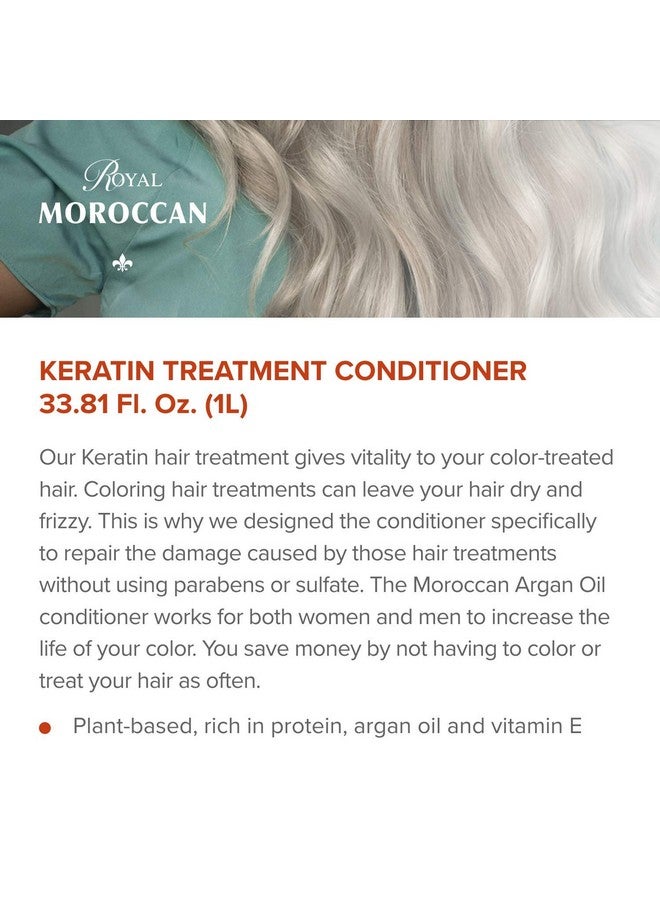 Keratin Conditioner Color Protection ( 1000 Ml / 33.8 Oz ) Organic Argan Oil ; Moisturizing Smoothing Keratin Conditioner Paraben & Sulfate Free Argan Oil ; Keratin Hair Products.