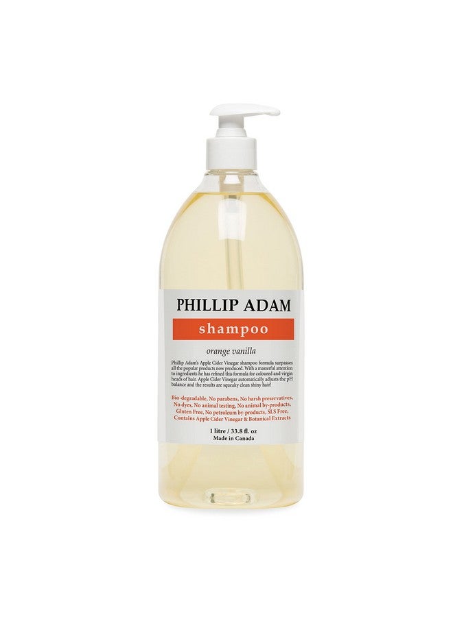 Orange Vanilla Shampoo Enriched With Apple Cider Vinegar Boosts Shine For All Hair Types Sulfate Free & Paraben Free 33.8 Ounce
