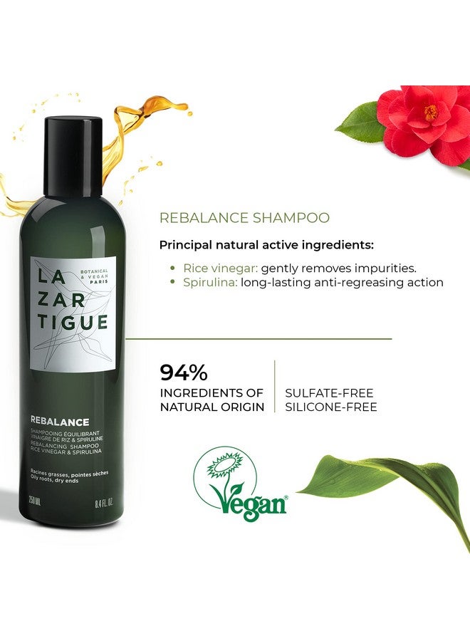 Rebalance Shampoo Enriched With Rice Vinegar & Spirulina Purifies Scalp Hydrates Lengths & Dry Ends Hair Fiber Is Rebalanced Soft & Shiny Vegan Mint 8.4 Oz