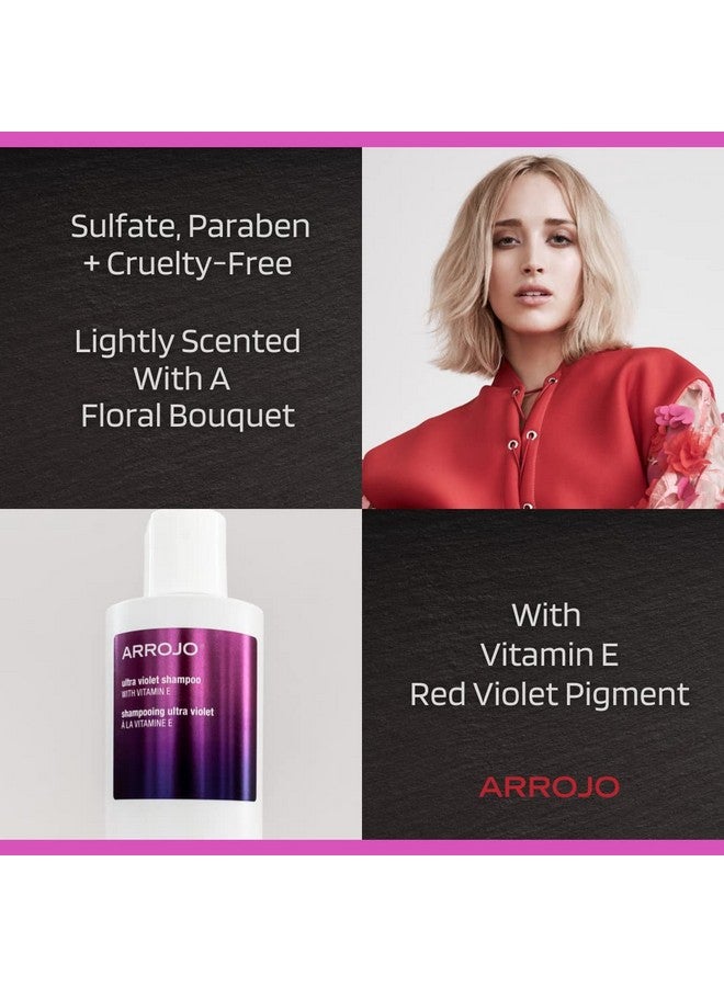 Ultra Violet Purple Shampoo (8.5 Oz) Hair Shampoo For Color Treated Hair To Eliminate Brassy & Yellow Tones Purple Shampoo For Blonde Hair W/ Vitamin E Paraben And Sulfate Free Shampoo