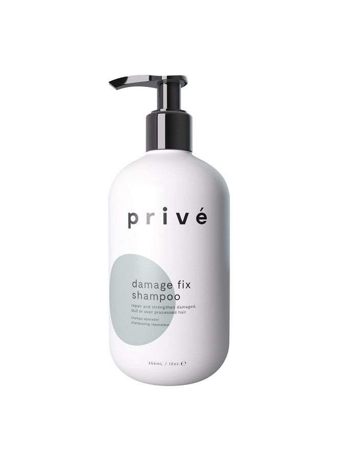 Privé Damage Fix Shampoo Repair And Strengthen Damaged Dull Or Over Processed Hair From Within Natural Ingredients Vegan Crueltyfree Colorsafe Shampoo 12Oz