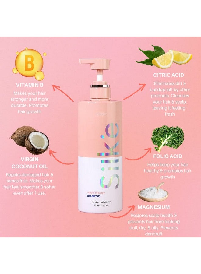Silk'E Repair Therapy Shampoo 25.3 Oz Clarifying And Hydrating Daily Shampoo With Citric Acid Naturally Stimulates Healthy Hair Growth Without Any Parabens Or Sulfates!