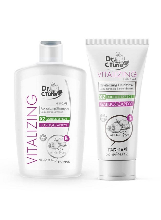 Dr. C. Tuna Vitalizing Garlic Shampoo And Hair Mask Natural Hair Treatment For Hair Growth Prevents Hair Loss Stimulates Growth Relieves Itchy Scalp With Capixyl (Shampoo And Mask)