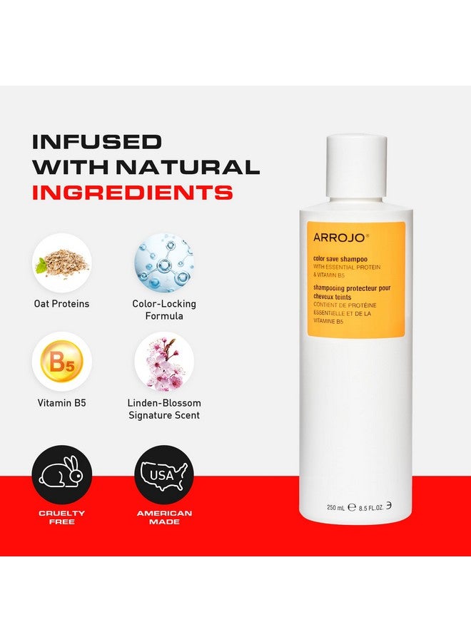 Color Save Shampoo For Color Treated Hair Hair Color Shampoo W/Protein & Vitamin B5 Hair Shampoo To Preserve Color & Add Shine Lindenblossom Scented Color Safe Shampoo